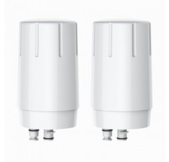 Brita® 수전 필터 시스템용 2팩 수전 정수 필터 교체, NSF 인증, 오래 지속되는 싱크 수전 필터, 염소 및 납 감소, 흰색