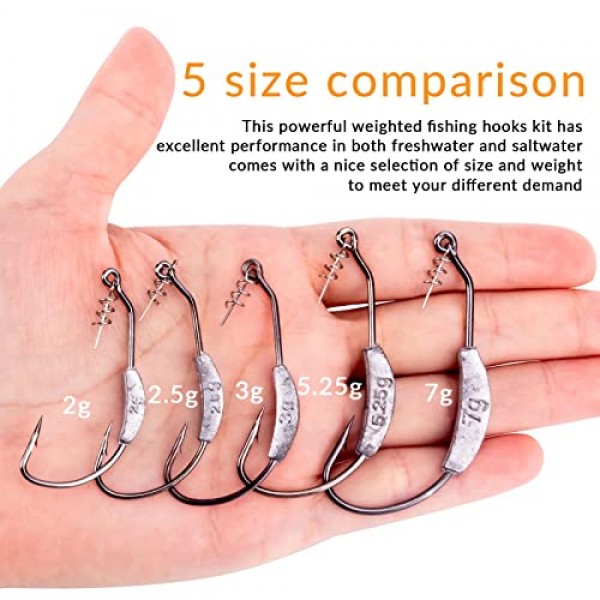 THKFISH 낚시 후크 가중 스윔베이트 후크 30/60/19/25팩 트위스트락 후크 연질 플라스틱용 베이스 후크 웜 후크 바닷물 담수