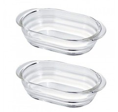 HARIO HGZO-1812 내열유리 그라탕 접시 2개 세트 일본산