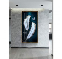 RAILONCH DIY 5D Diamant Painting Feder Bilder, 5D 다이아몬드 페인팅 Schmetterling 풀 드릴 세트, 5D Diamant Malerei Strass Stickerei 홈 월 장식(60x120cm)