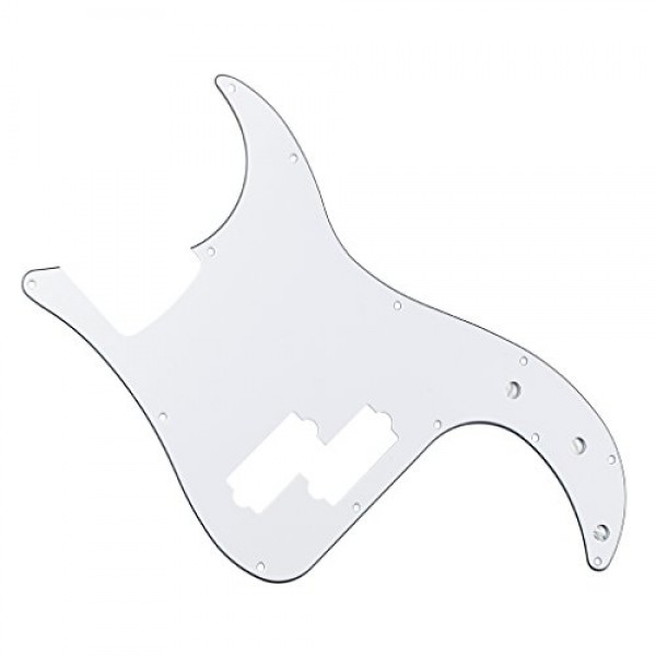 FLEOR 3Ply White P Bass Pickguard 기타 스크래치 플레이트 픽업 가드 4 현 미국/멕시코 표준 정밀베이스 스타일