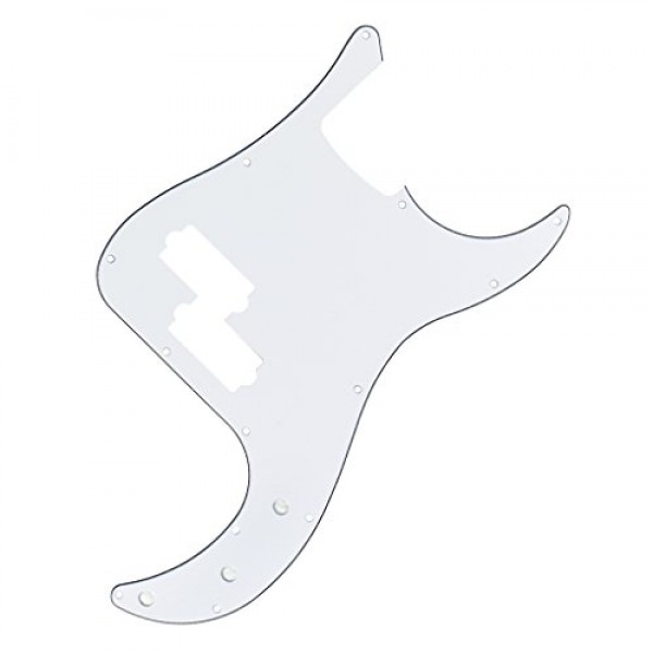 FLEOR 3Ply White P Bass Pickguard 기타 스크래치 플레이트 픽업 가드 4 현 미국/멕시코 표준 정밀베이스 스타일