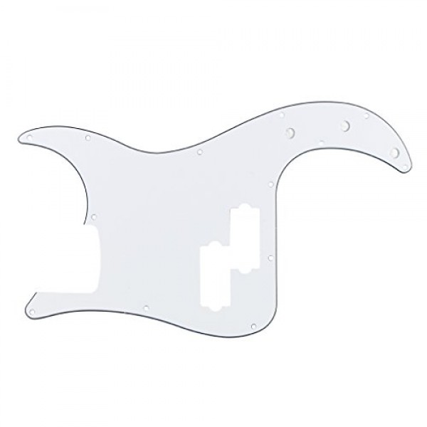FLEOR 3Ply White P Bass Pickguard 기타 스크래치 플레이트 픽업 가드 4 현 미국/멕시코 표준 정밀베이스 스타일