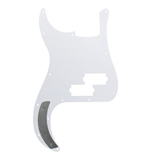 FLEOR 3Ply White P Bass Pickguard 기타 스크래치 플레이트 픽업 가드 4 현 미국/멕시코 표준 정밀베이스 스타일