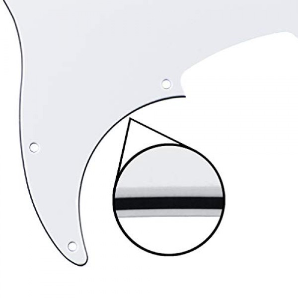 FLEOR 3Ply White P Bass Pickguard 기타 스크래치 플레이트 픽업 가드 4 현 미국/멕시코 표준 정밀베이스 스타일