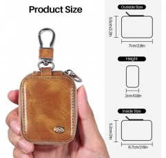 MRPLUM 인이어 헤드폰 가방 보관함 이어폰 케이스 PU 가죽 하드 케이스 AirPods Pro & 2 & 1 귀마개 보호 가방 작은 노란색과 호환되는 메쉬 내부 포켓이 있는 이어폰용 휴대