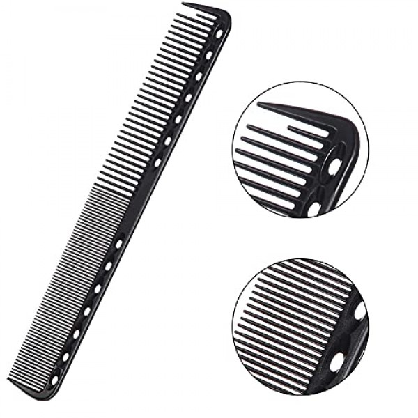 Medsuo 3pcs 전문 내열성 이발사 미세 절단 미용 섬유 탄소 이발사 빗 살롱 및 홈-중간 및 미세 치아