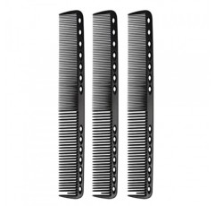 Medsuo 3pcs 전문 내열성 이발사 미세 절단 미용 섬유 탄소 이발사 빗 살롱 및 홈-중간 및 미세 치아