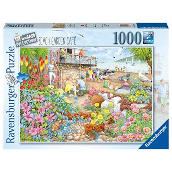 Ravensburger Cozy Café No.1 Beach Garden Café 성인 및 12세 이상 어린이를 위한 1000피스 직소 퍼즐