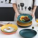 Kyraton Plates 8pcs 23cm 디너 플레이트, 깨지기 쉽고 재사용 가능한 경량 디너 플레이트 파스타와 만두 그릇 전자 레인지 안전 BPA 무료 식기 세척기 안전 첫 번째 혼합 색상