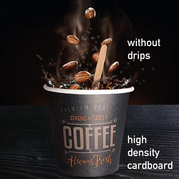 커피 테이크 아웃 컵 300 Vasos 용 나무 교반기가있는 300 x 120ml 골판지 일회용 커피 컵
