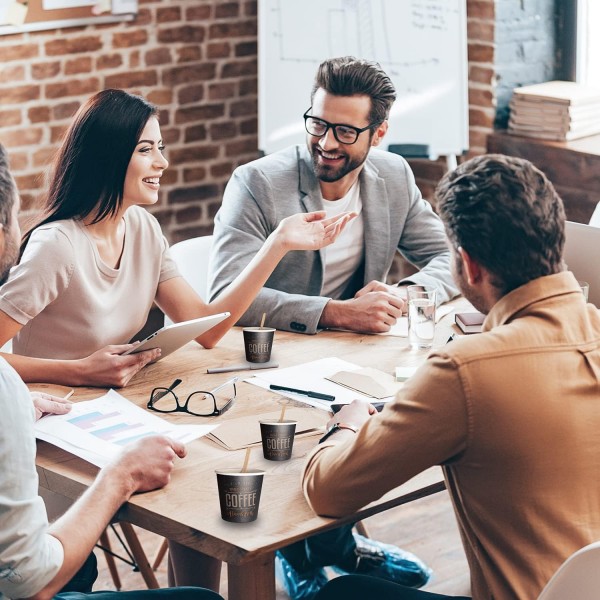 커피 테이크 아웃 컵 300 Vasos 용 나무 교반기가있는 300 x 120ml 골판지 일회용 커피 컵