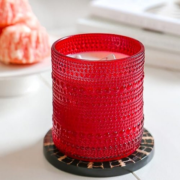 Kate Aspen Hobnail 파란색 파란색 술잔 6개 세트, (10온스) 빈티지 유리 제품 세트 칵테일 잔 세트, 주스 잔, 물컵 | 새로운 주택 소유자를 위한 훌륭한 안주인 선물 또는 선