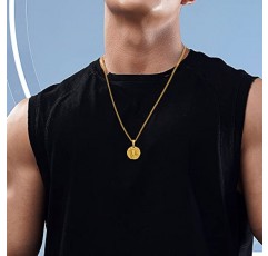 조디악 표지판이 있는 남성용 목걸이, 남성용 펜던트, 스테인레스 스틸 12 별자리 체인, 점성술 양각 펜던트 목걸이, 남성과 여성을 위한 이상적인 생일 선물 아이디어