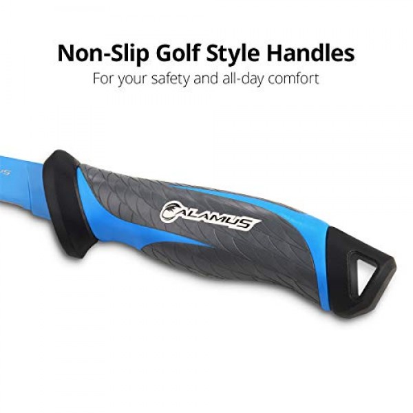 낚시 필렛 칼 - 9인치, 부식 방지 코팅이 된 독일 G4116 스테인레스 스틸 블레이드, 미끄럼 방지 손잡이, 보호용 나일론 외장, 담수 또는 바닷물에 적합