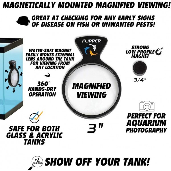 FL!PPER DeepSee 수족관 돋보기 자기 뷰어 - 어항 돋보기 - 사진에 적합한 자기 돋보기 - 핀볼 어항 액세서리 3