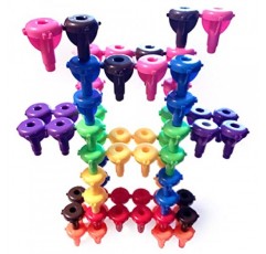 큰 아이들을 위한 쌓기, 연결하기, 조립하기 페그 건설 장난감 | STEM 미세 운동 능력 장난감 - 쌓기 장난감 및 조립 장난감 | 64개 페그 및 활동 eBook 다운로드