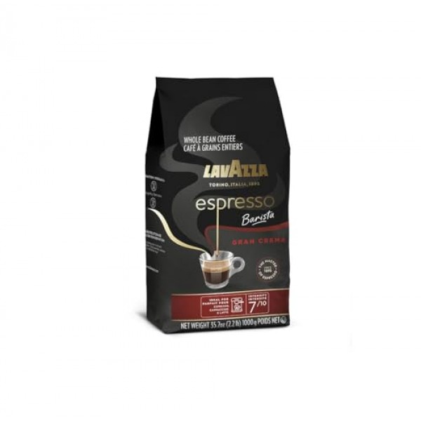 Lavazza Espresso Barista Gran Crema 홀빈 커피 블렌드, 미디엄 에스프레소 로스트, 오즈백(포장은 다를 수 있음) - 2.2 LB, 35.2 온스