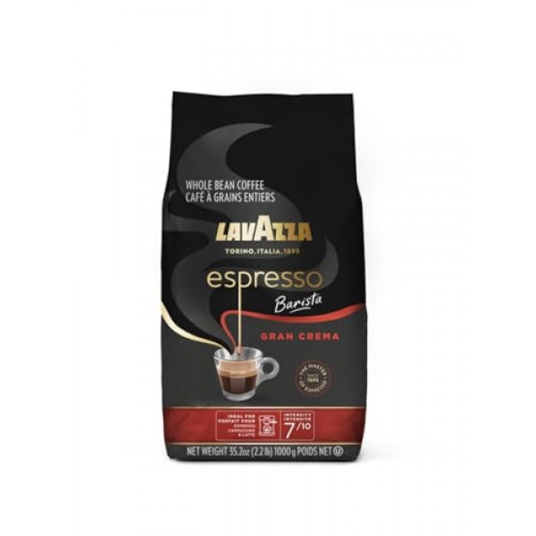 Lavazza Espresso Barista Gran Crema 홀빈 커피 블렌드, 미디엄 에스프레소 로스트, 오즈백(포장은 다를 수 있음) - 2.2 LB, 35.2 온스