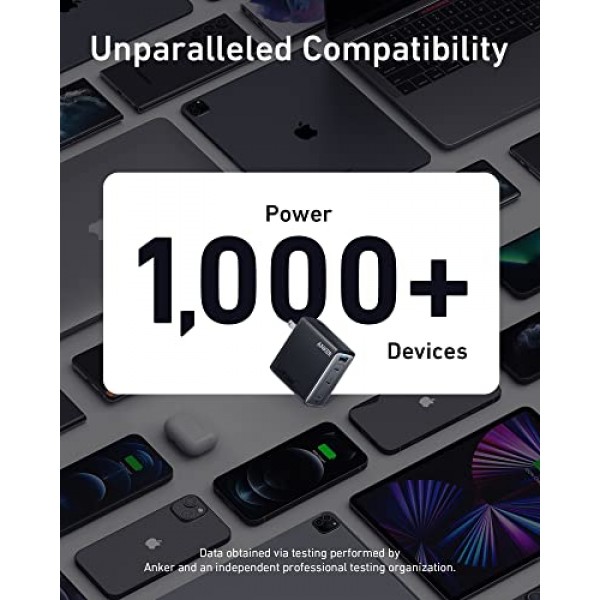 150W USB C 충전기, Anker 747 충전기(GaNPrime), MacBook Pro/Air, iPhone 14/Pro, iPad Pro, Dell XPS 13, Galaxy S22/S21, Note 20/10+, Pixel용 4포트 고속 컴팩트 접이식 Gan 충전기 그리고 더