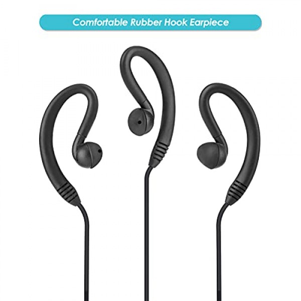 2팩 워키토키 이어폰, 3.5mm/2.5mm 2핀 양방향 라디오 헤드셋, PTT 마이크 포함, Kenwood 및 Bao Feng 양방향 라디오와 호환 가능