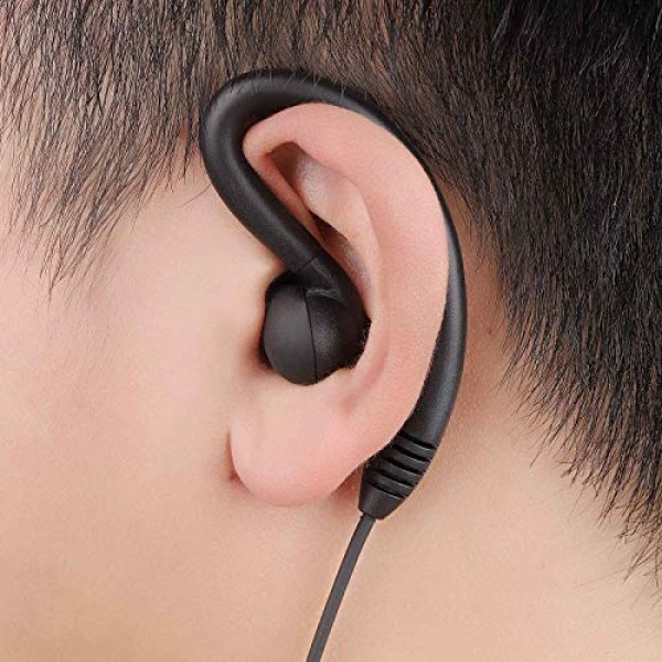 2팩 워키토키 이어폰, 3.5mm/2.5mm 2핀 양방향 라디오 헤드셋, PTT 마이크 포함, Kenwood 및 Bao Feng 양방향 라디오와 호환 가능