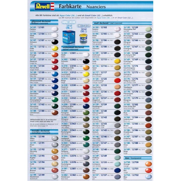 Revell Emailcolor 페인트 범위 32xxx 10개입 14ml 캔 - 직접 선택; 단일 구매보다 저렴 - 배송 기간 내 24시간 보증