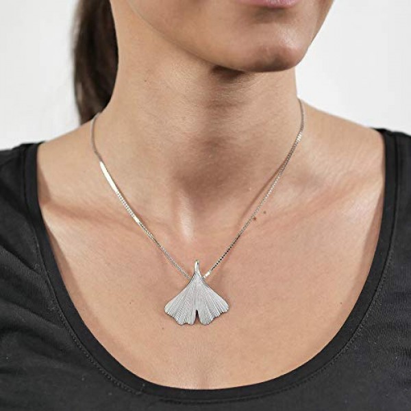 Trendor 베네치아 목걸이와 은행 나무 잎 여성을위한 925 실버 주얼리 마법의 선물 아이디어 우아한 목걸이 08931
