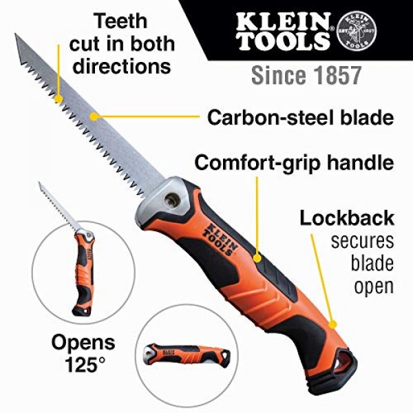 Klein Tools 80141 수공구 키트에는 펜치, 드라이버, 너트 드라이버, 백팩 및 기타 작업 현장 도구가 포함되어 있습니다(41피스)