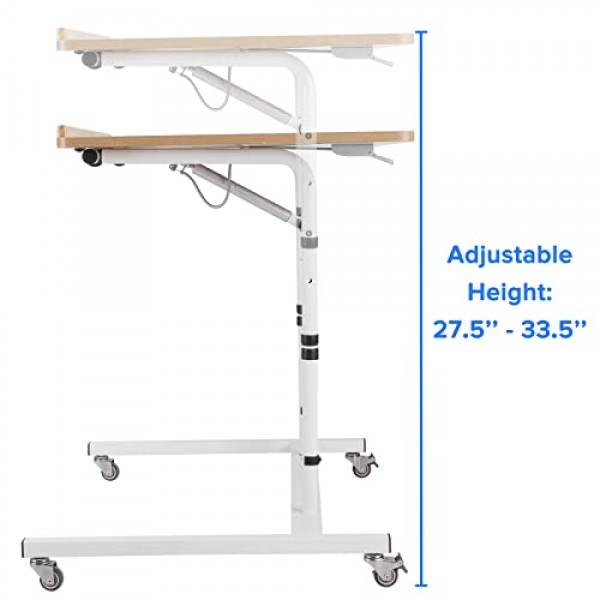 YISHAN 직소 퍼즐 테이블 롤링 카트 500 1000 조각 퍼즐, 이동식 랩 퍼즐 보드, 공압식 손가락 터치 틸트 조정, 높이 조절 가능, 프리미엄 고무 바퀴