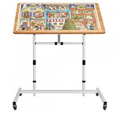 YISHAN 직소 퍼즐 테이블 롤링 카트 500 1000 조각 퍼즐, 이동식 랩 퍼즐 보드, 공압식 손가락 터치 틸트 조정, 높이 조절 가능, 프리미엄 고무 바퀴
