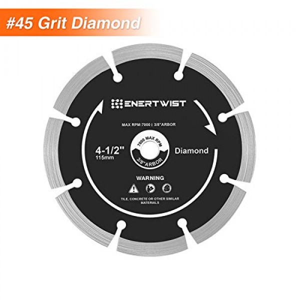 ENERTWIST 4-1/2인치 소형 원형 톱날 세트, 목재/플라스틱/금속/타일 절단용으로 분류된 4피스 TCT/HSS/다이아몬드 톱날 팩, 3/8인치 아버, ET-CSA-4