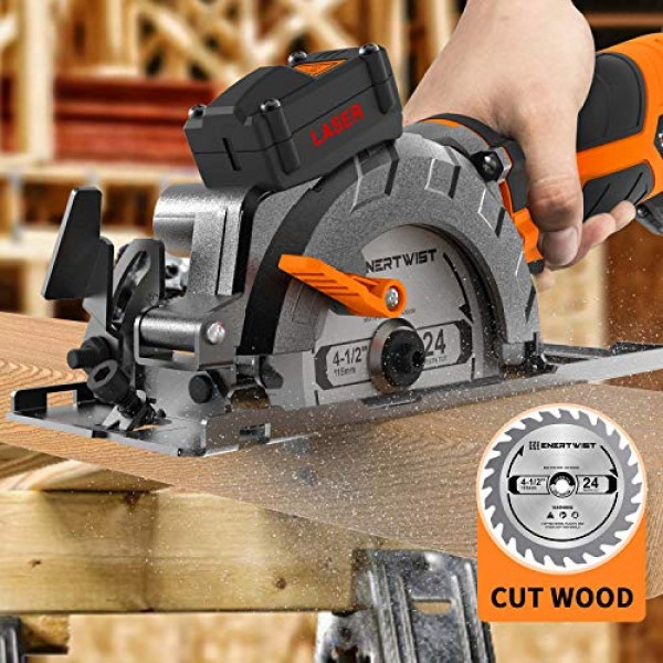 ENERTWIST 4-1/2인치 소형 원형 톱날 세트, 목재/플라스틱/금속/타일 절단용으로 분류된 4피스 TCT/HSS/다이아몬드 톱날 팩, 3/8인치 아버, ET-CSA-4