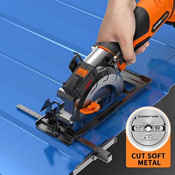 ENERTWIST 4-1/2인치 소형 원형 톱날 세트, 목재/플라스틱/금속/타일 절단용으로 분류된 4피스 TCT/HSS/다이아몬드 톱날 팩, 3/8인치 아버, ET-CSA-4