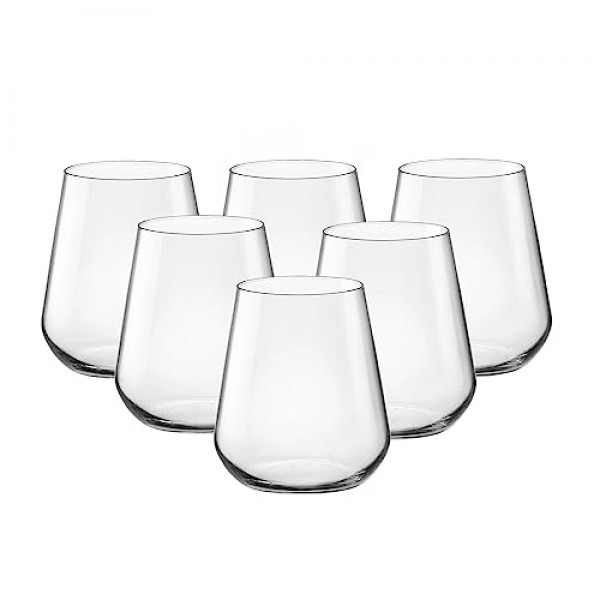 Bormioli Rocco InAlto Uno 스템리스 유리, 6개 세트, 15.25oz, 투명