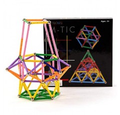 156Pcs 자석 스틱 빌딩 블록 장난감, 자석 건설 빌드 키트 교육 장난감 어린이와 성인을위한 3D 퍼즐, 자석 스틱 및 비자 성 공 스태킹 게임 장난감 (156 PC)