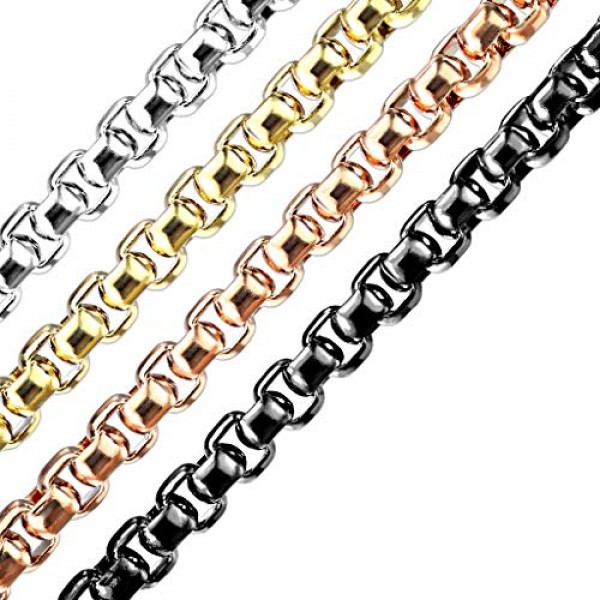 Paula & Fritz® 목걸이 여성용 스테인레스 스틸 실버 골드 블랙 로즈 다양한 길이와 너비 남성용 목걸이 목 주얼리 라운드 앵커 체인 여성 남성