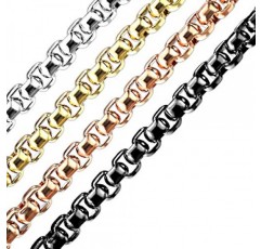 Paula & Fritz® 목걸이 여성용 스테인레스 스틸 실버 골드 블랙 로즈 다양한 길이와 너비 남성용 목걸이 목 주얼리 라운드 앵커 체인 여성 남성