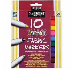 Sargent Art 22-1568 10개 밝은 패브릭 마커, 색상은 다를 수 있음
