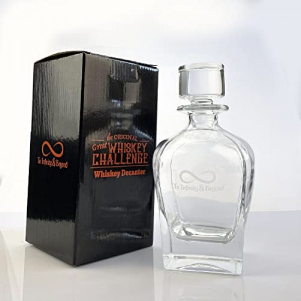 Great Whisky Challenge 'To Infinity & Beyond' 인피니티 병 디캔터 - 위스키 버번 스피리츠 럼 보드카 잔 700ml