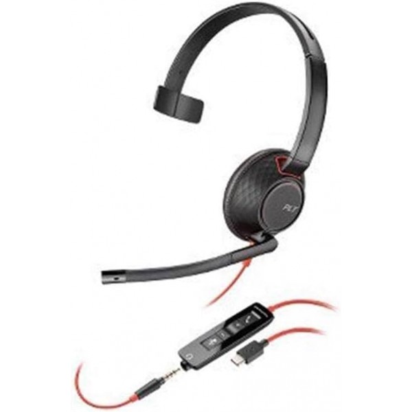 Plantronics - 207577-03 Blackwire C5210 헤드셋 - 모노 - USB 유형 A - verkabelt - 20Hz - 20kHz - OTH - 모노럴 - Supra-Aural - 노이즈 캔슬링 Mikrofon