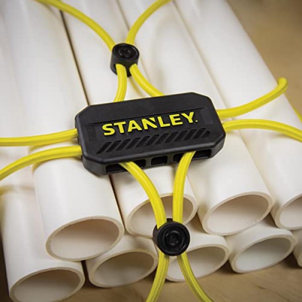 STANLEY S3007 ATV, 트럭, 작업장, 캠핑용 검정색/노란색 화물 보안 조절식 다용도 번지 웹