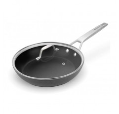 MsMk 뚜껑이 있는 10인치 프라이팬, 뚜껑이 있는 인덕션 프라이팬, 미국산 티타늄 및 다이아몬드 붙지 않는 코팅, 인덕션, 세라믹 및 가스 쿡탑용, 오븐 안전 10인치 프라