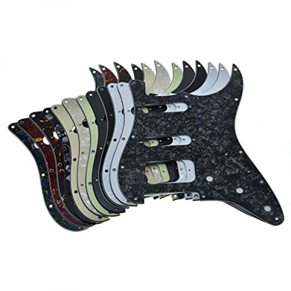 Dopro 11홀 Strat HSS 기타 픽가드 2스크류 험버킹 픽업 마운트(미국 FD Stratocaster Black 3 Ply용)