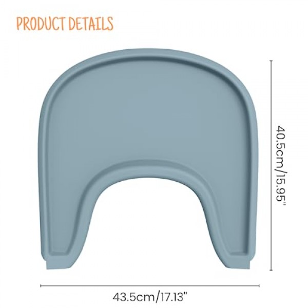 Stokke Tripp Trapp 유아용 유아용 의자, 실리콘 플레이스매트, 유아용 의자 트레이 핑거 푸드 플레이스매트(남아 및 여아, 아기, 유아용)(에테르)