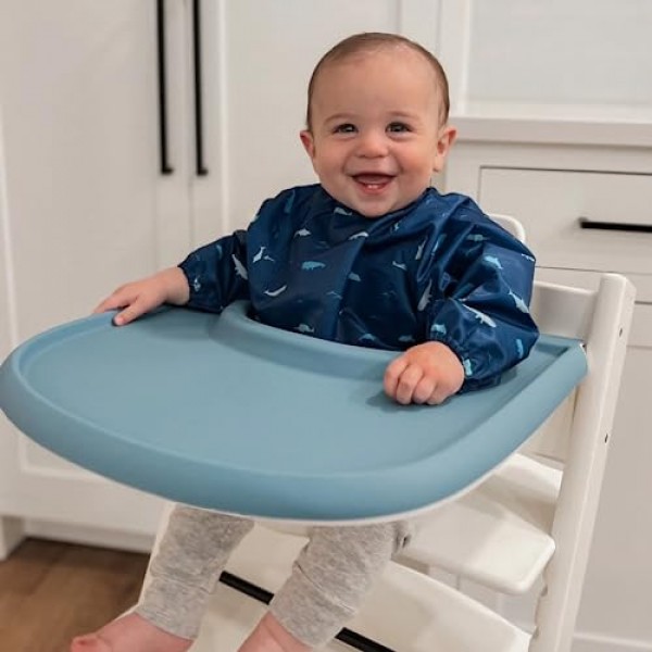 Stokke Tripp Trapp 유아용 유아용 의자, 실리콘 플레이스매트, 유아용 의자 트레이 핑거 푸드 플레이스매트(남아 및 여아, 아기, 유아용)(에테르)
