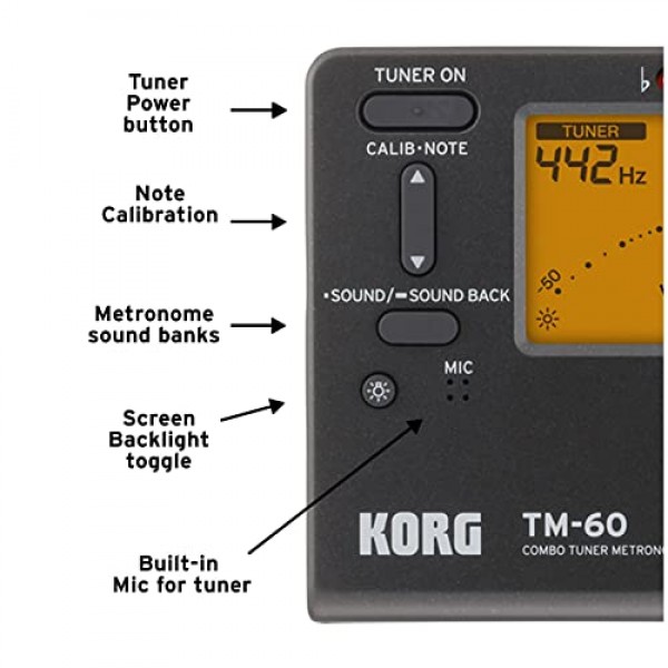 Korg TM60BK 튜너 메트로놈, 블랙