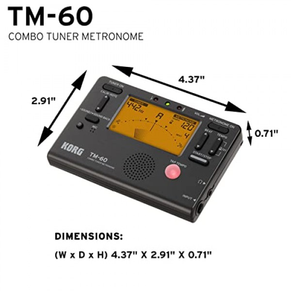 Korg TM60BK 튜너 메트로놈, 블랙
