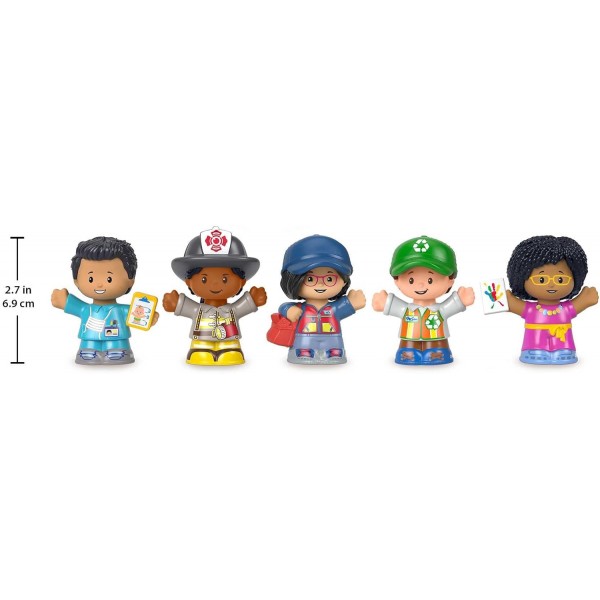Fisher-Price Little People Community Heroes, 1세 이상의 유아 및 미취학 아동용 캐릭터 피규어 5개가 포함된 피규어 세트