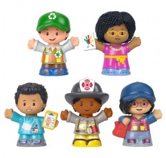 Fisher-Price Little People Community Heroes, 1세 이상의 유아 및 미취학 아동용 캐릭터 피규어 5개가 포함된 피규어 세트